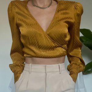 Marigold Aritzia Wrap Blouse